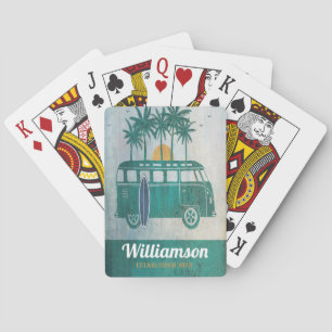 Modern Family Vintage Surfer Van Summer Fun Playing Cards