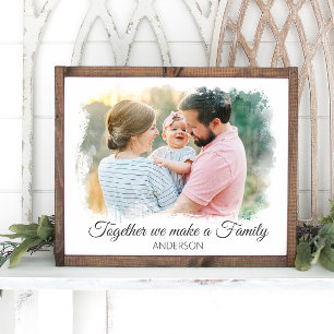 Modern FAMILY Watercolor Photo  Poster