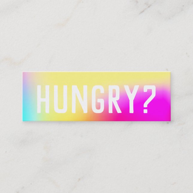 Modern Fancy gradient food delivery Mini Business Card (Front)