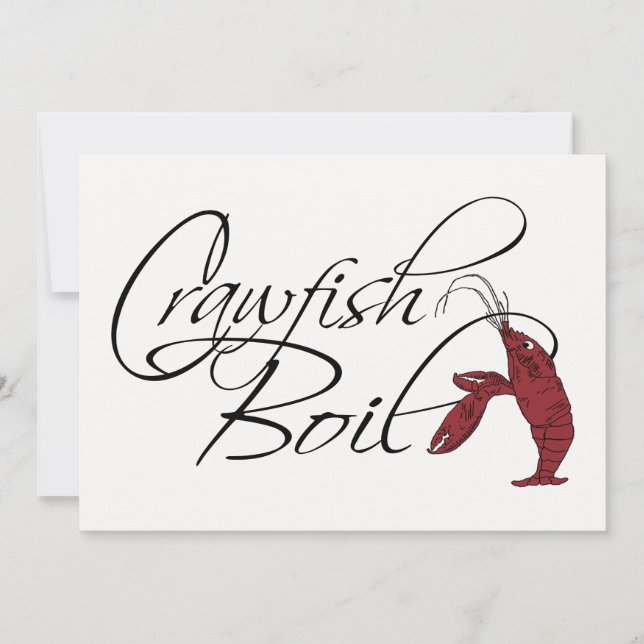 Modern Fancy Script Crawfish Boil Invitation (Front)