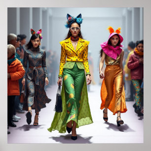 Modern fansy fashion designs women printable poster