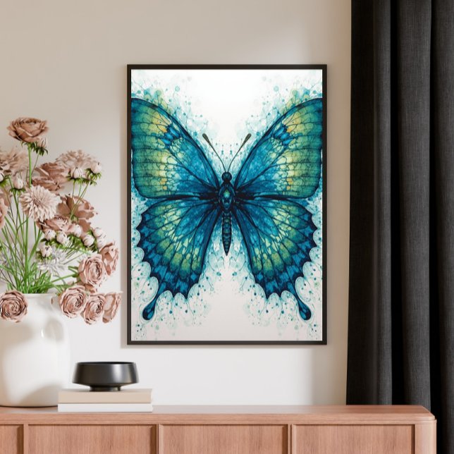 Modern Fantasy Fractal Art Watercolor Butterfly  Canvas Print (Creator Uploaded)