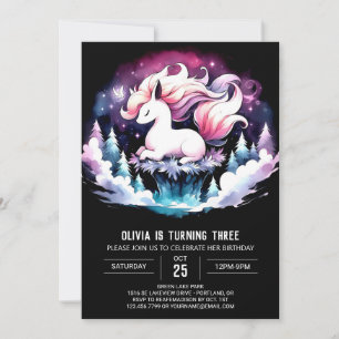 Modern Fantasy Horse Birthday  Invitation