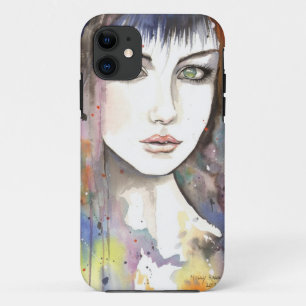 Modern Fantasy Woman Face Within Paint iPhone 11 Case