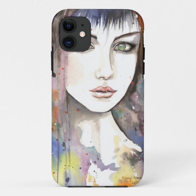 Modern Fantasy Woman Face Within Paint Case-Mate iPhone Case (Back)
