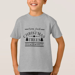 Modern Farm Fresh Christmas Pine Trees T-Shirt