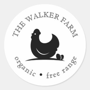 modern farm fresh eggs classic round sticker