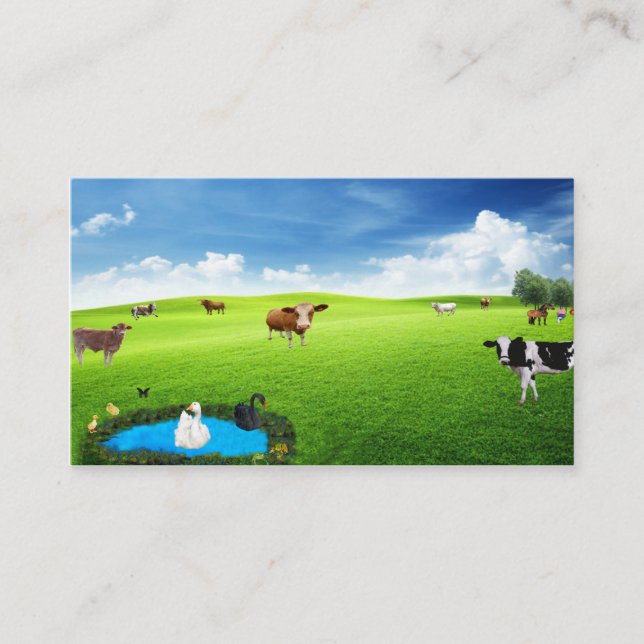 Modern Farm Postcard Business Card (Front)
