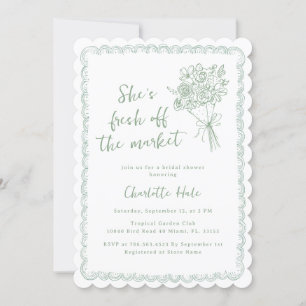 Modern Farmers Fresh off the Market Bridal Shower Invitation