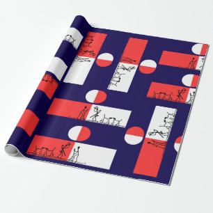 Modern Farmers In Sunset - set in Dark Blue Wrapping Paper