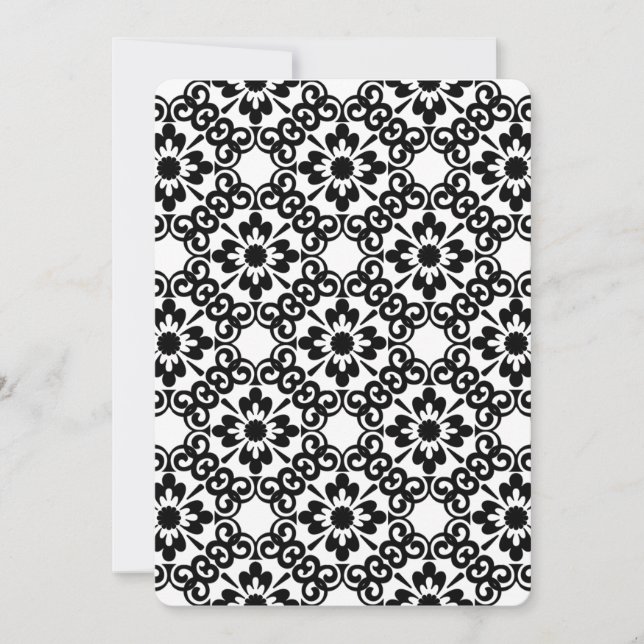 MODERN FARMHOUSE BLACK AND WHITE TILE INVITATION (Front)
