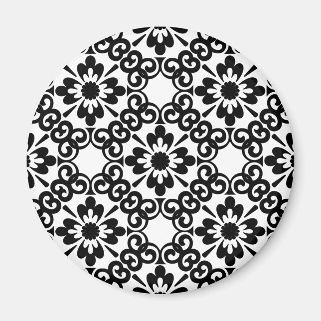 MODERN FARMHOUSE BLACK AND WHITE TILE MAGNET (Front)