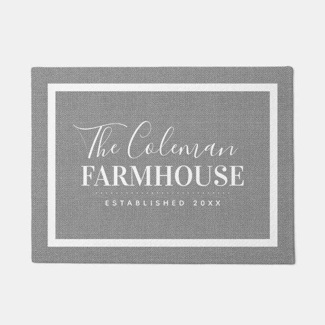 Modern Farmhouse Family Monogram Doormat (Front)