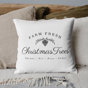 Modern Farmhouse Farm Fresh Christmas Trees Cushion