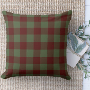 Modern Farmhouse Green And Red Buffalo Plaid Couch Cushion