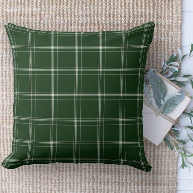 Modern Farmhouse Green And White Couch Cushion (throw pillow farmhouse pillows country plaid throw pillow green window pane)