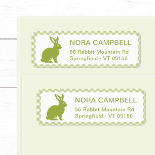 Modern Farmhouse Green Hare Gingham Return Address