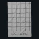 Modern Farmhouse Grey Plaid Personalised Rustic Tea Towel<br><div class="desc">Add a touch of charm to your kitchen with this modern farmhouse-inspired grey plaid kitchen towel, personalised to make it uniquely yours. Perfect for those who love rustic yet contemporary decor, this towel blends practicality with stylish simplicity. Whether for your own home or as a thoughtful gift, it’s a versatile...</div>