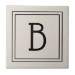 Modern Farmhouse Monogrammed Tan & Black Initial Tile<br><div class="desc">Modern & Stylish personalised monogram added to decorative chic simple updated decorative tile in tan and black. Great gift idea! Easily customise with design tool to make it your own! Contact me at beachpausedesigns@gmail.com if you need help or have questions with this or any of our designs. Other design options...</div>