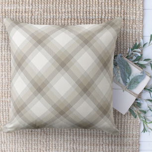 Modern Farmhouse Rug Brown Buffalo Plaid  Cushion