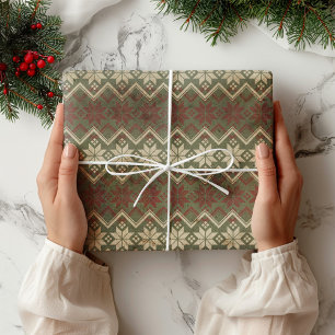 Modern Farmhouse Snowflake Pattern Wrapping Paper