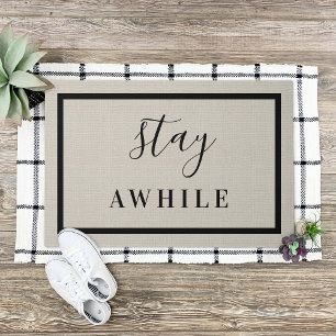 Modern Farmhouse Stay Awhile Doormat