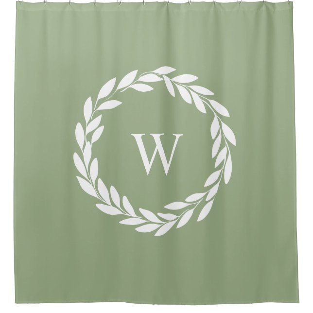 Modern Farmhouse Style Chic Monogrammed  Shower Curtain (Front)