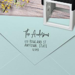 Modern Farmhouse Style Type Script Return Address Self-inking Stamp