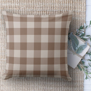 Modern Farmhouse Tan & Beige Buffalo Plaid Couch Cushion