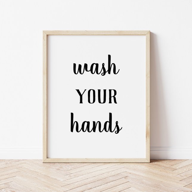 Modern Farmhouse Wash Your Hands Bathroom Art Poster (Creator Uploaded)