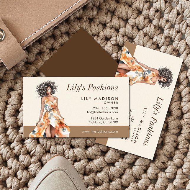 Modern Fashion Boutique Professional Business Card (Make an impact with these professional business cards, showcasing your brand and credibility.)