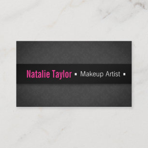 Modern, Fashion, Glamour, Damask, Makeup Artist Business Card