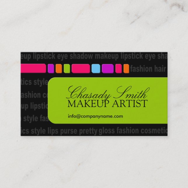 Modern Fashion & Makeup Business Card (Front)