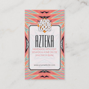 Modern Fashion Pastels Aztec Pattern Business Card