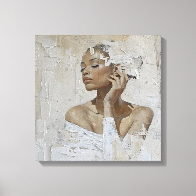 Modern Fashion Portrait Painting Canvas Art (Front)