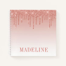 Modern Fashionable Trendy Rose Gold Glitter Drip