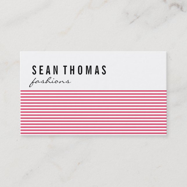 Modern Fashions | Red Lines Business Card (Front)