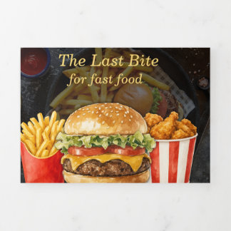 Modern Fast Food Burger & Crispy Chicken Menu Card
