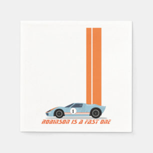 Modern Fast One Car Boy First Birthday Napkin
