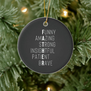 Modern father definition handwritten kids names ceramic tree decoration
