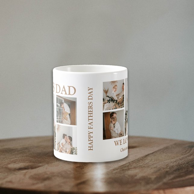 Modern Fathers Day | 6 Photo Collage Coffee Mug (Creator Uploaded)