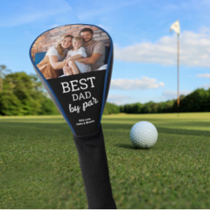 Modern Father's day Best Dad by Par Custom Photo Golf Head Cover