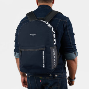 Modern Father's Day Birthday Dad Dark Navy Blue Printed Backpack