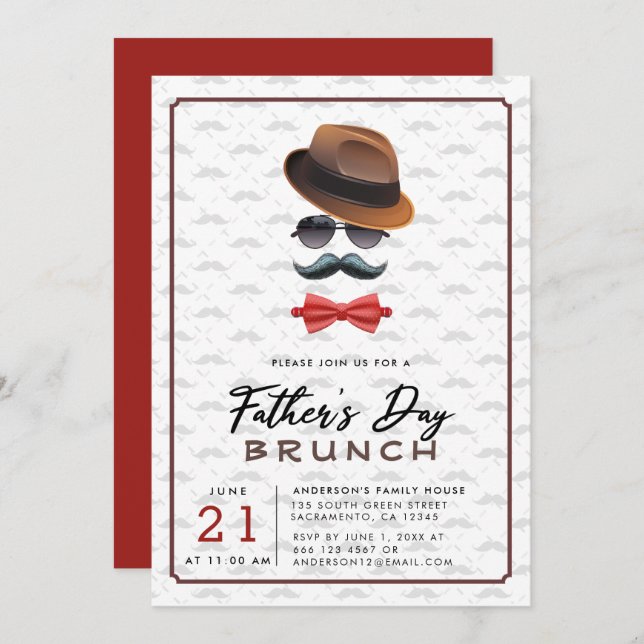 Modern Father's Day Brunch Invitation (Front/Back)