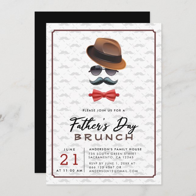 Modern Father's Day Brunch Invitation (Front/Back)