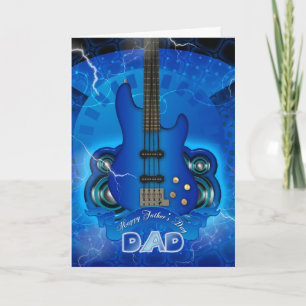 modern father's day card with guitar