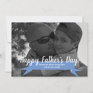 Modern Fathers Day Dad Caring Banner and Photo Card