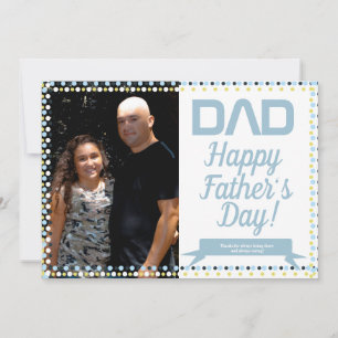 Modern Fathers Day Dad Confetti Blue and Lime Card