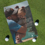 Modern Fathers Day Gift Photo Golf Towel<br><div class="desc">Whether he's an avid golfer or just enjoys a leisure stroll on the golf course, this modern Father's Day golf towel makes the perfect gift. With a customisable photo option, a heartwarming message enclosed in bold white font that screams 'best dad by par', and personalised with the children's names, make...</div>