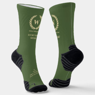 MODERN FATHER'S DAY GOLF MONOGRAM LUCKY GOLF SOCKS
